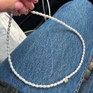 Pearl evil eye necklace new